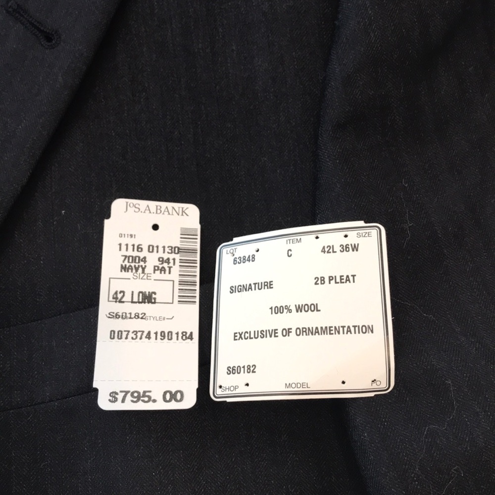 Jos A bank suit jacket and pants